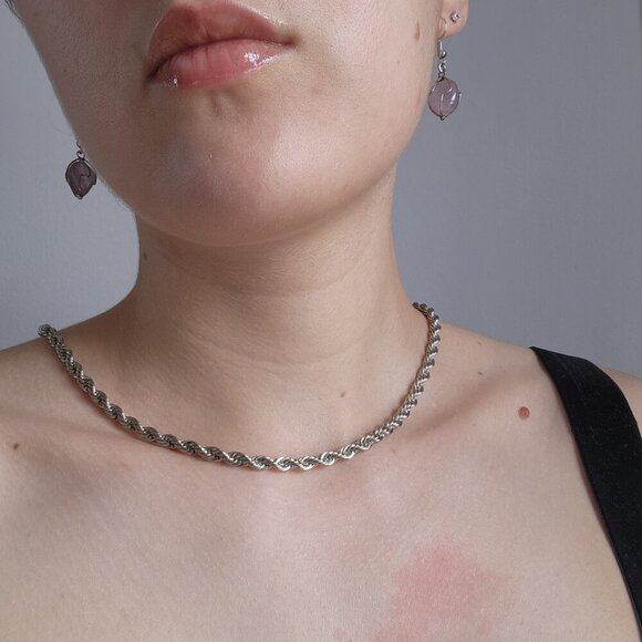 Purple crystal silver fairy elf earrings ✦ translucent gem dangle earrings ✦ - Picture 4 of 7